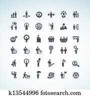 conjunto, de, concepto de la corporación mercantil, iconos