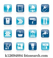 Construction and renovation icons