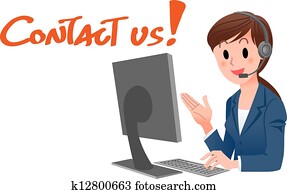 Contact us! Customer service woman Contact us! Customer service woman