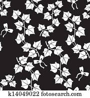 Contrast ivy seamless pattern