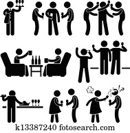 coquetel, pessoas tripulam, amigo