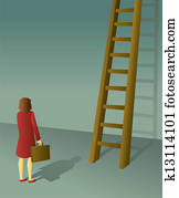 Corporate Ladder Businesswoman