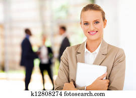 corporate worker with tablet computer