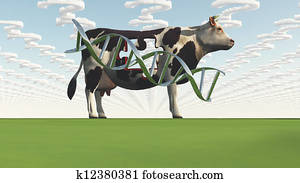Cow and questions clouds GMO Cow and questions clouds GMO