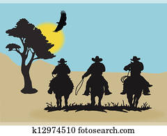 Cowboys silhouette Cowboys silhouette