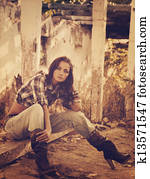 Cowgirl. Vintage styled female portrait Cowgirl. Vintage styled female portrait