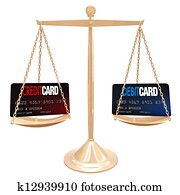 Credit Vs Debit Card - Weighing on Scale