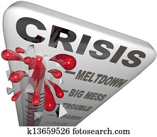 Crisis Thermometer Meltdown Mess Trouble Emergency Words Crisis Thermometer Meltdown Mess Trouble Emergency Words