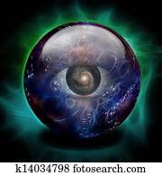 Crystal Ball with Eye and Galaxy Crystal Ball with Eye and Galaxy