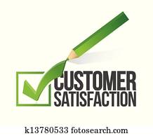 customer satisfaction checkmark and pencil