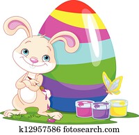 Cute Bunny and Easter Egg Cute Bunny and Easter Egg