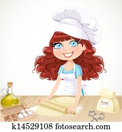 Cute girl baking cookies Cute girl baking cookies