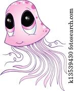 Cute Jellyfish Vector Illustration Cute Jellyfish Vector Illustration