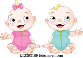 Cute smiling twins