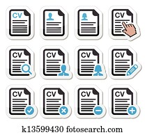 cv, -, plan de estudios, vitae, resumen, iconos