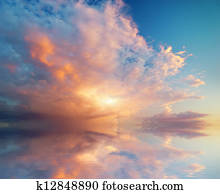 céu, fundo, ligado, sunset.