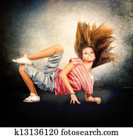 Dance. Hip-Hop Dancer. Dancing Teenage Girl Dance. Hip-Hop Dancer. Dancing Teenage Girl