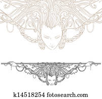 Detailed art-nouveau decorative divider Detailed art-nouveau decorative divider