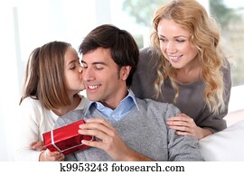 dia pai, celebração, em, família