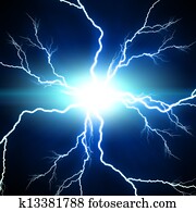 Digital background Electric flash of lightning on a blue backgrou Digital background Electric flash of lightning on a blue backgrou