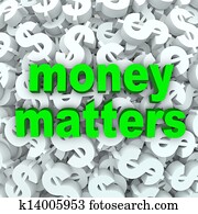 dinero importa, palabras, muestra del dólar, moneda, plano de fondo