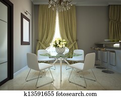 Dining-room in the modern country-house Dining-room in the modern country-house