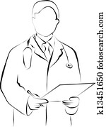 doctor line art doctor line art