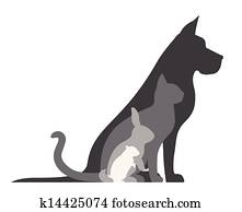 Dog cat rabbit hamster