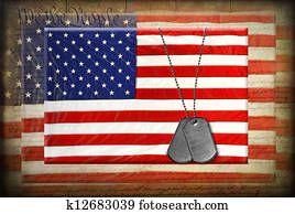 dog tags on American flags dog tags on American flags
