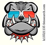 Dog with 3d glasses Dog with 3d glasses