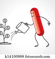 Dollar growth, business concept