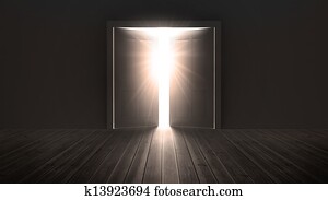 Doors opening to show a bright light Doors opening to show a bright light