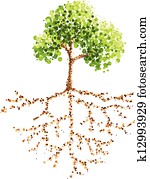 dot painting tree and root dot painting tree and root
