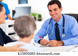 doutor médico, consultar, sênior, paciente