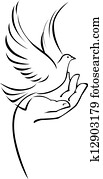 Dove on hand Dove on hand