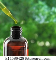 Dropper over essential oil bottle Dropper over essential oil bottle