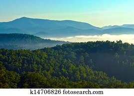 early morning on blue ridge parkway