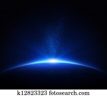 Earth sunrise in space Earth sunrise in space