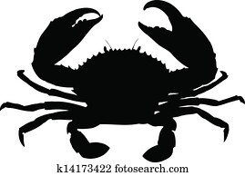 einzel, krabbe, silhouette. einzel, krabbe, silhouette.