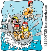 el transportar en balsa blanco del agua