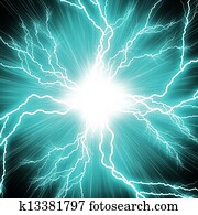 Electric flash of lightning on a blue background Electric flash of lightning on a blue background