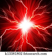 Electric flash of lightning on a red background Electric flash of lightning on a red background
