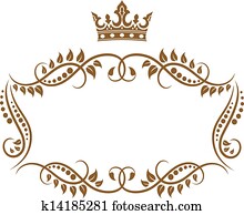 Elegant royal medieval frame with crown Elegant royal medieval frame with crown