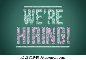 embauche, signe, blackboard., "we, are, hiring!"