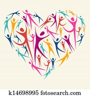 Embrace diversity concept heart