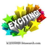 emocionante, palabra, extracto, estrella, plano de fondo, diseño