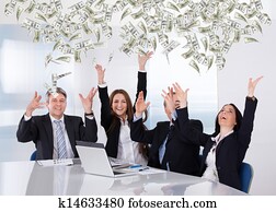 empresarios, lanzamiento, moneda, nota