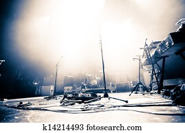 Empty illuminated stage Empty illuminated stage
