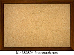 Empty office cork notice board with wood frame