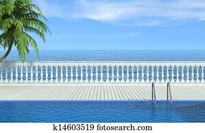 Empty swimming pool near the sea Empty swimming pool near the sea